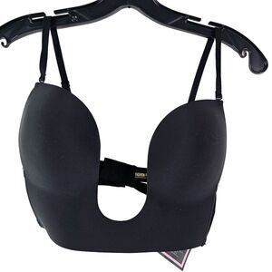 NWT Fashion Forms Black Convertible‎ U Plunge Bra 34D Seamless